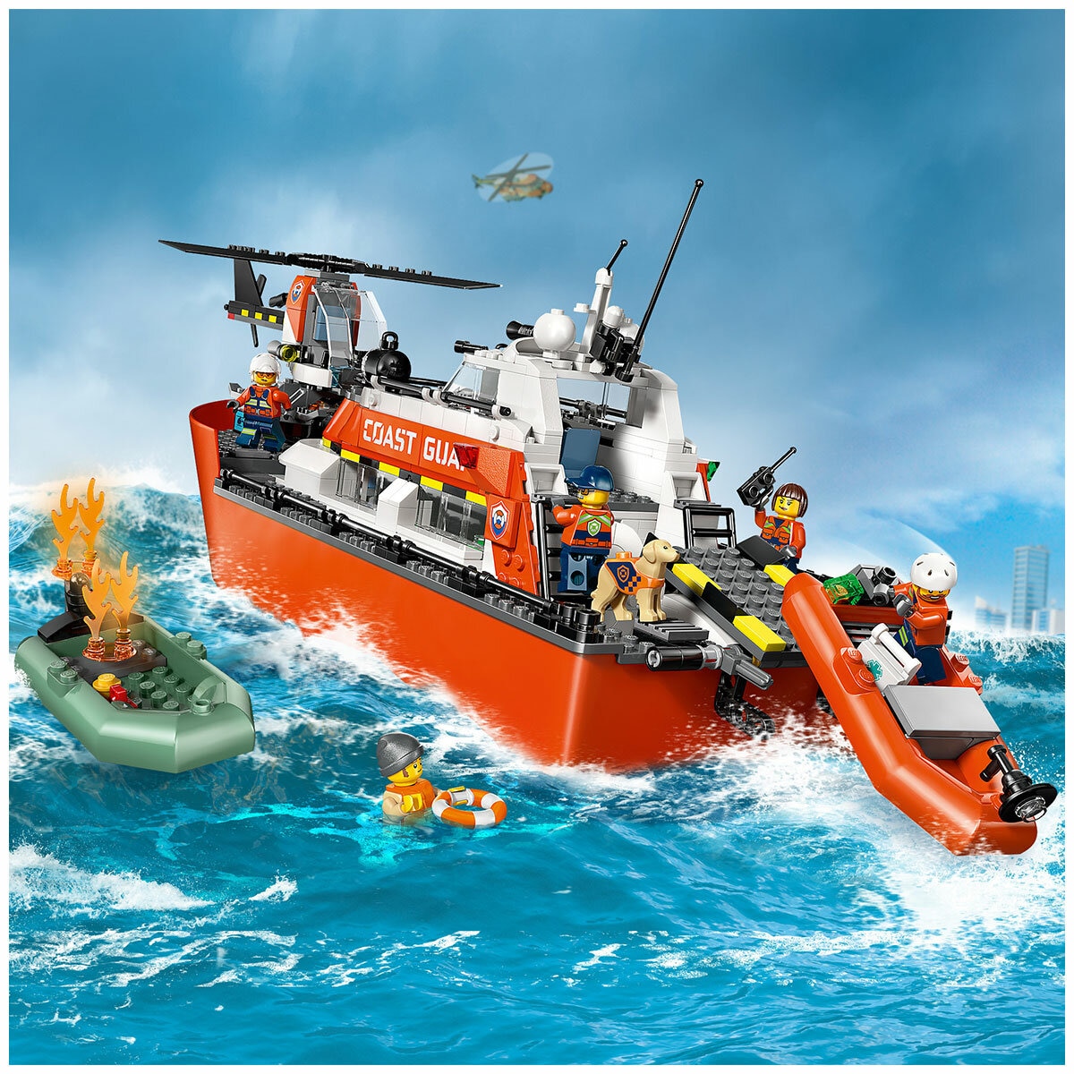 LEGO City Coast Guard Rescue Boat & Helicopter 60504