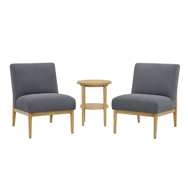 Thomasville 3 Piece Fabric Chair And Accent Table Set