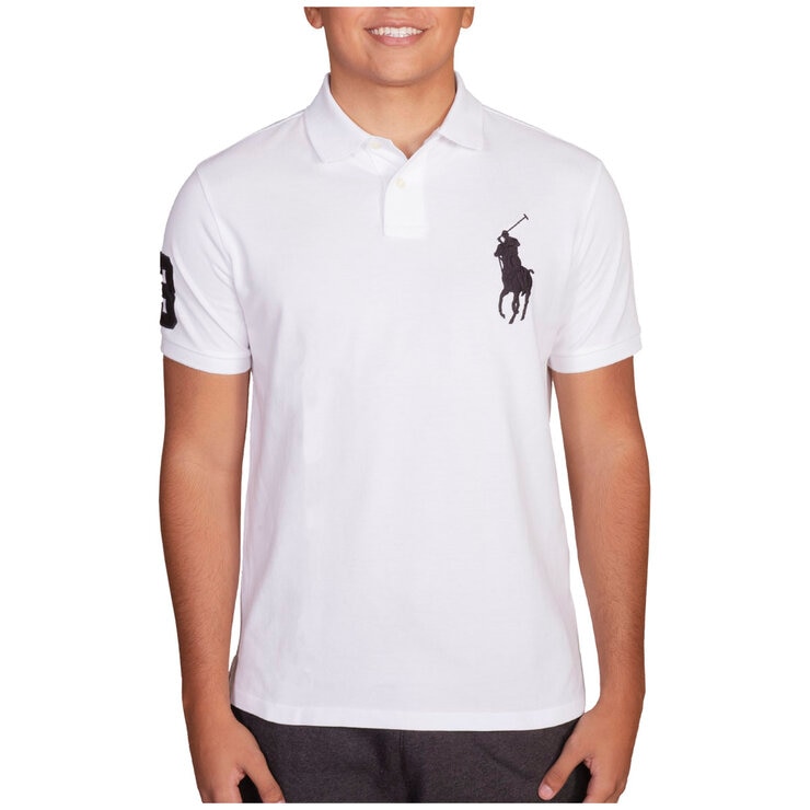 Polo Ralph Lauren Men's Big Pony Polo Grey Navy White