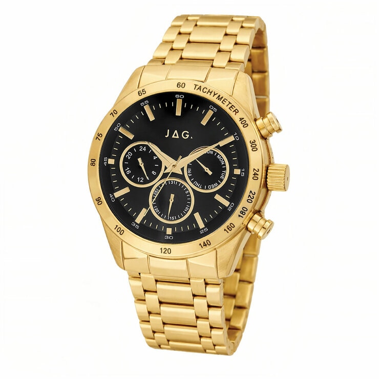 JAG Alain Gold Stainless Steel Black Dial Men's Watch J2330A