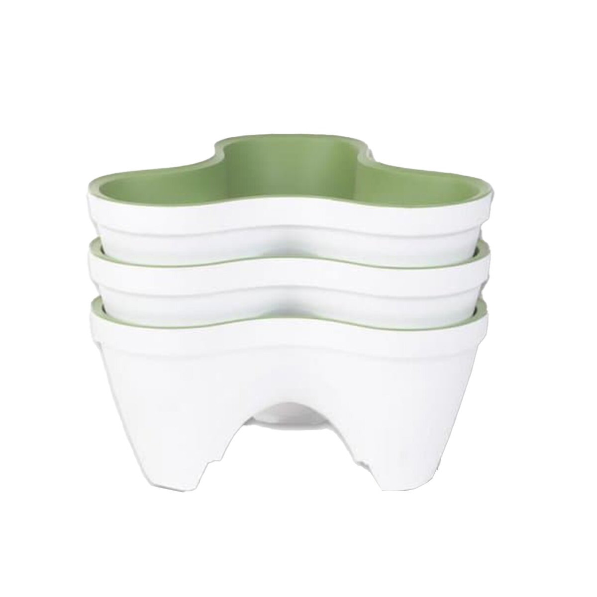 keter Ivy Planters White Green Set 3 Piece