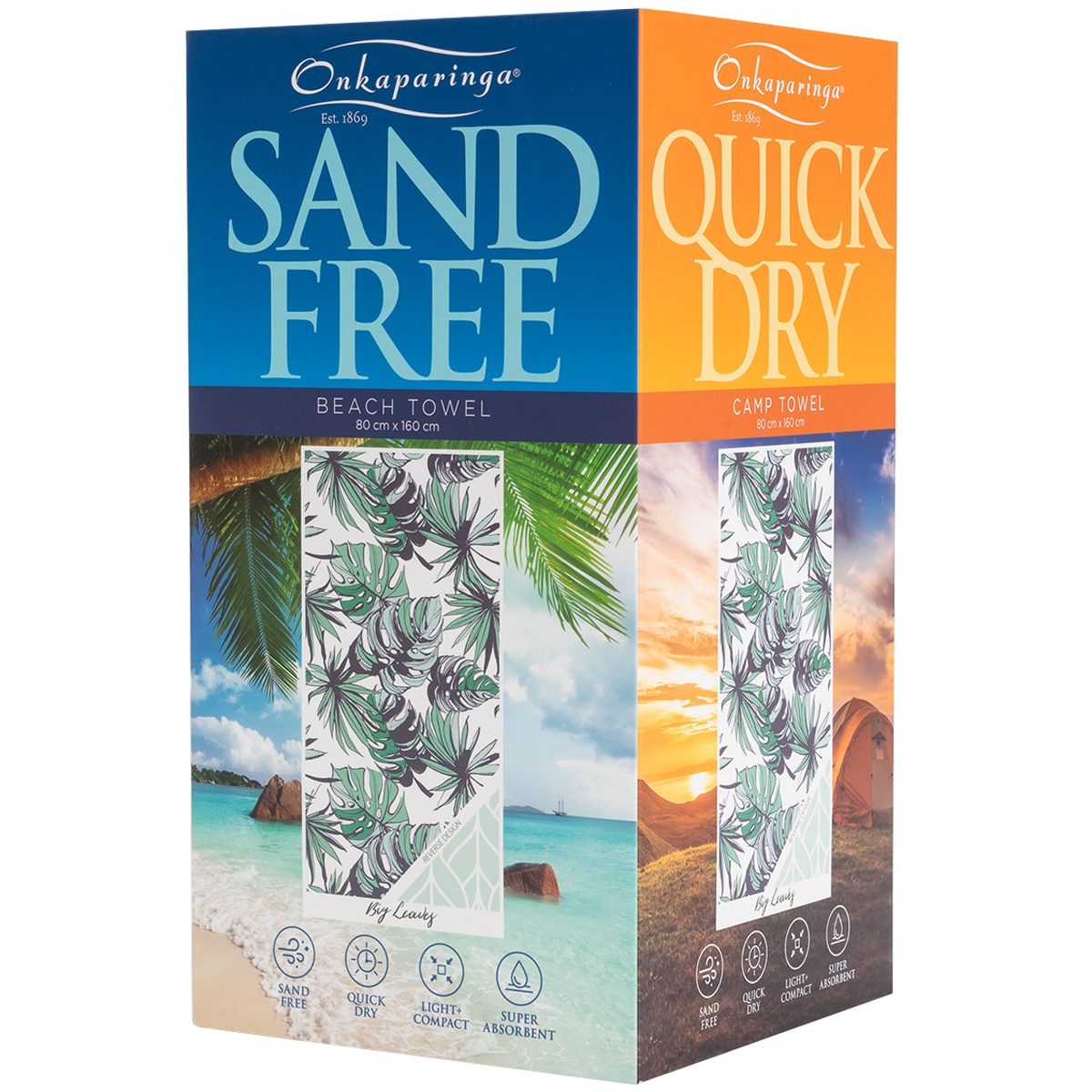 Onkaparinga Sand Free 4 in 1 towels - BIG LEAF