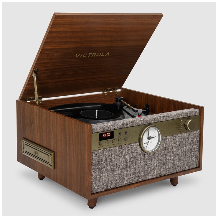 Victrola Century Signature+ 6-in-1 Wood Record Player Walnut VTA-830SB-WLN-INT