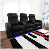 Valencia Piacenza Home Theater Seating Row of 3 Seats Black