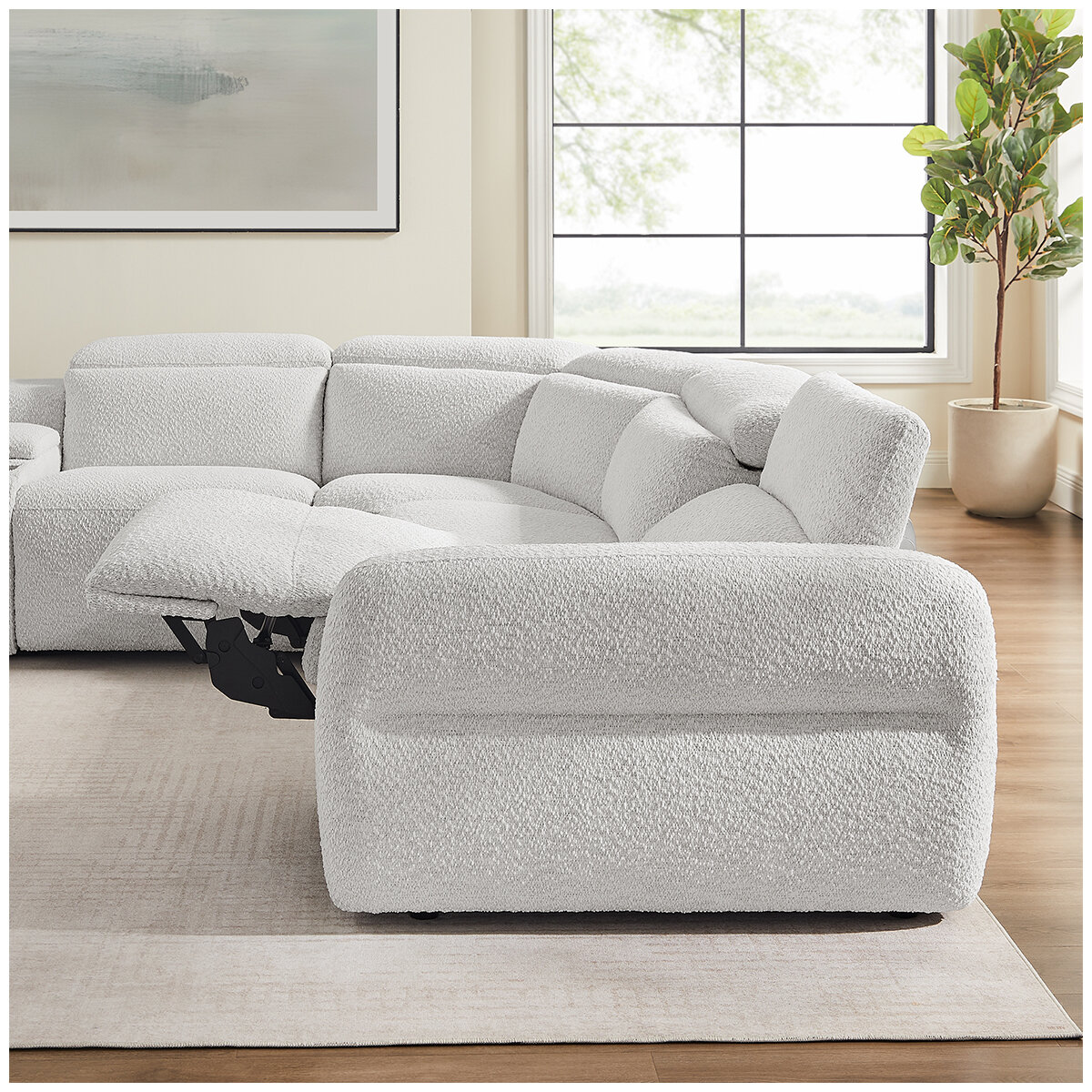 Aiden & Ivy Fabric Power Reclining Sectional With Power Headrests