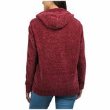 Jachs Girlfriend Women's Chenille Hoodie Sweater Burgundy US X-Large