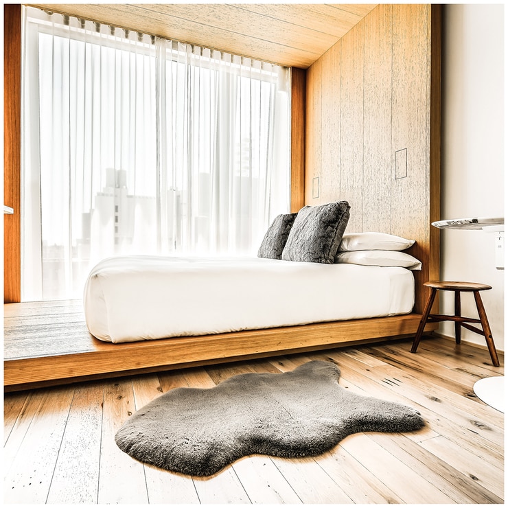 Mon Chateau Luxe Faux Fur Rug Light Grey Costco Australia