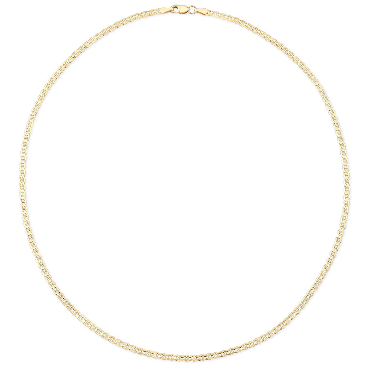 18KT Yellow Gold Flat Anchor Link Chain Necklace