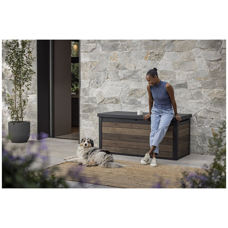 Keter Signature 570L Storage Box Walnut Look Keter Signature 570L Storage Box Walnut Look