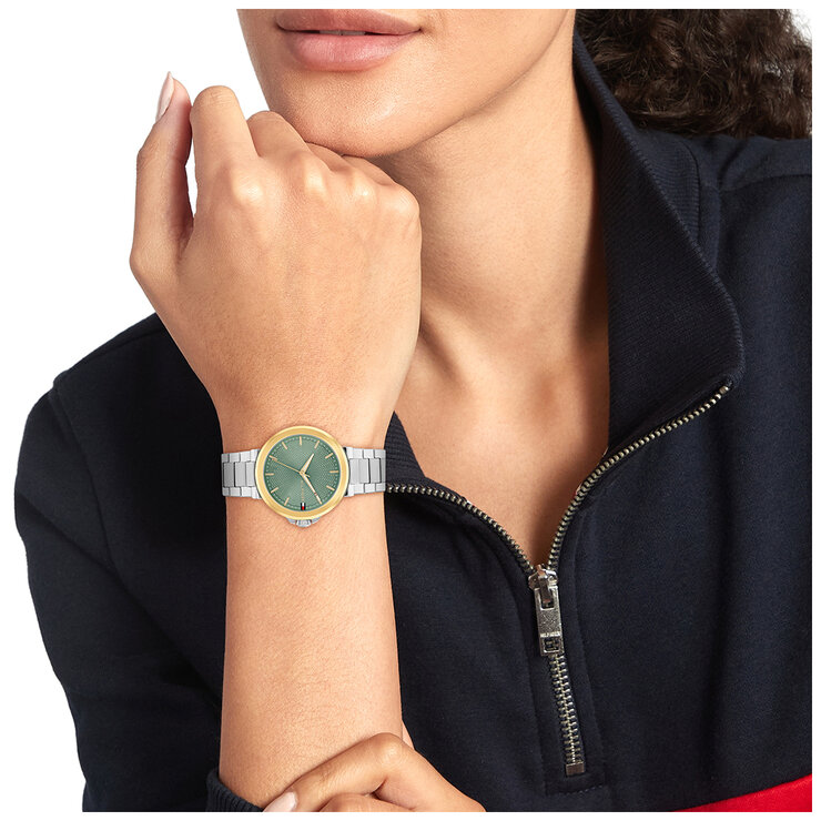 Tommy Hilfiger Lori Stainless Steel Green Dial Women's Watch 1782778