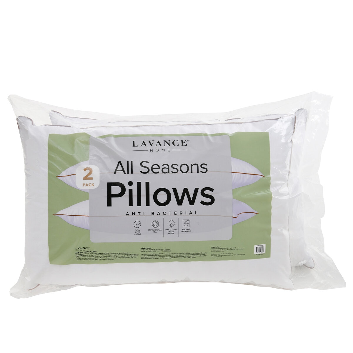 Lavance Antibacterial Pillow 2PK