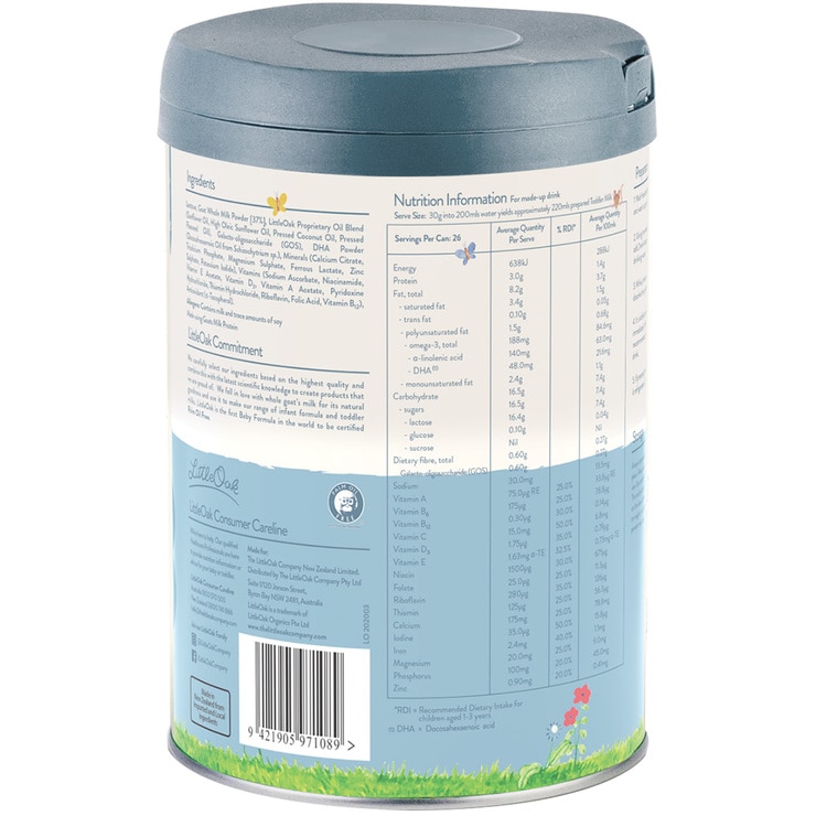 LittleOak Natural Goat Milk Toddler Formula Stage 3 (12 Months +) Costco Australia