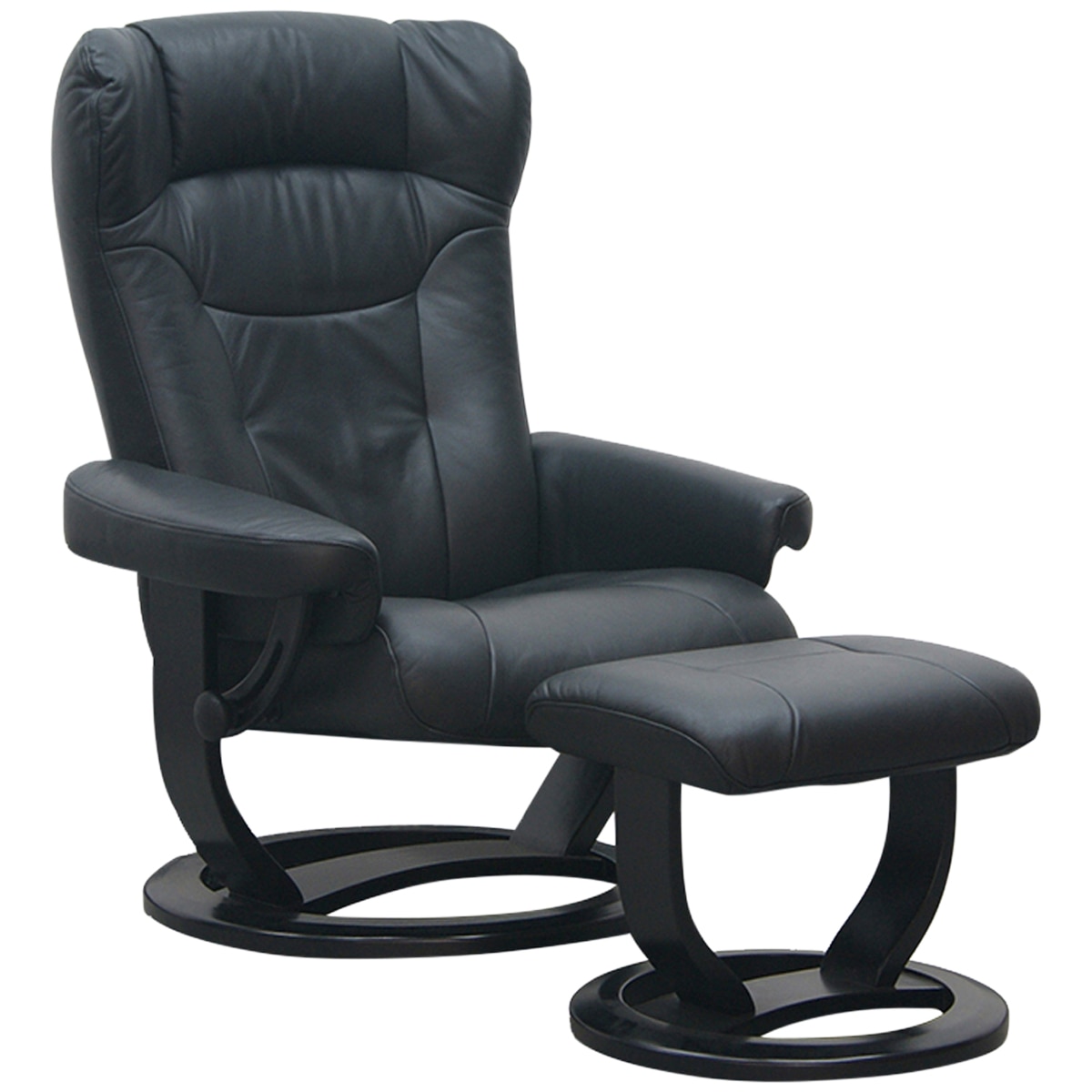 Moran Jetty Large Chair and Ottoman Set Black