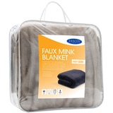 Jason Faux Mink Blanket Charcoallinen Single - Linnen