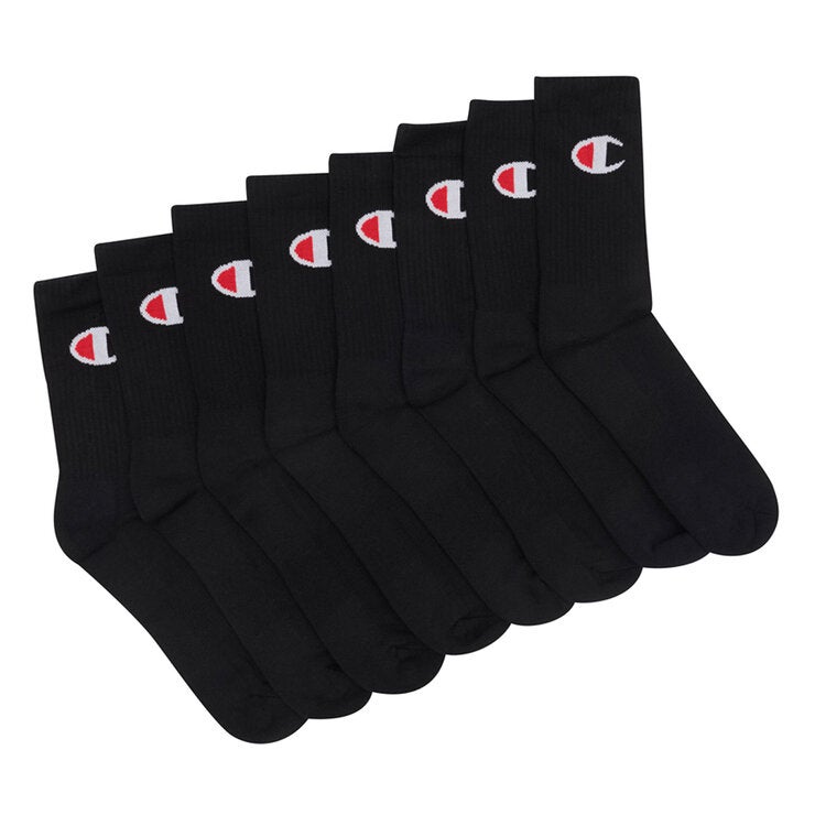 Champion Crew Sock 8 Pack Black