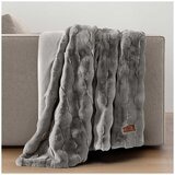 Frye Luxe Faux Fur Throw 152 x 178cm Grey