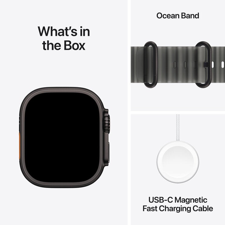 Apple Watch Ultra 4 GPS + Cellular 49mm Black Titanium Case with Translucent Black Ocean Band Apple Watch Ultra 4 GPS + Cellular 49mm Black Titanium Case with Translucent Black Ocean Band