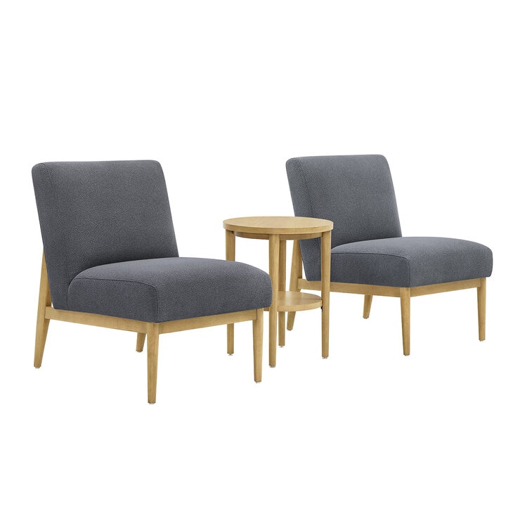 Thomasville 3 Piece Fabric Chair And Accent Table Set