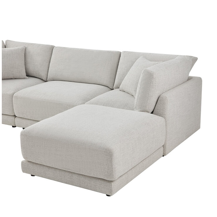 Aiden & Ivy 4 Piece Fabric Modular Sofa With 2 Pillows