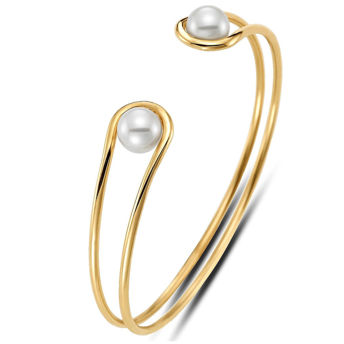 18KT Yellow Gold 7.5-8mm Cultured Freshwater Pearl Bracelet