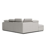 Valencia Finn Fabric Sectional Lounge Bed Left Storage Ottoman Light Grey Valencia Finn Fabric Sectional Lounge Bed Left Storage Ottoman Light Grey