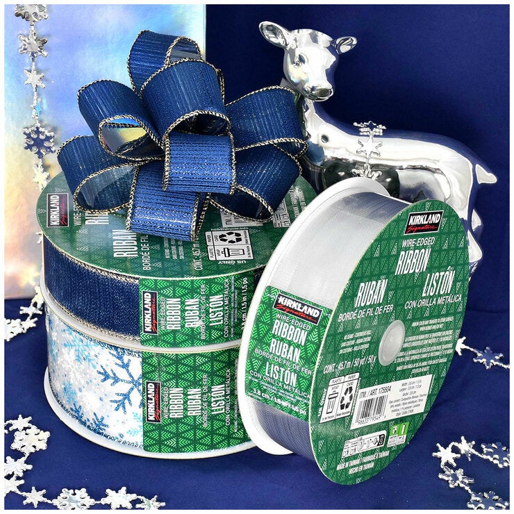 Kirkland Signature Wire Edged Holiday Ribbon 45.7m Kirkland Signature Wire Edged Holiday Ribbon 45.7m