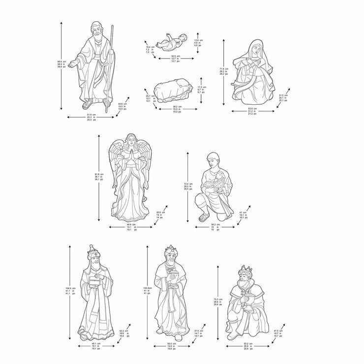 Outdoor 101.6cm 9 Piece Nativity Set Outdoor 101.6cm 9 Piece Nativity Set