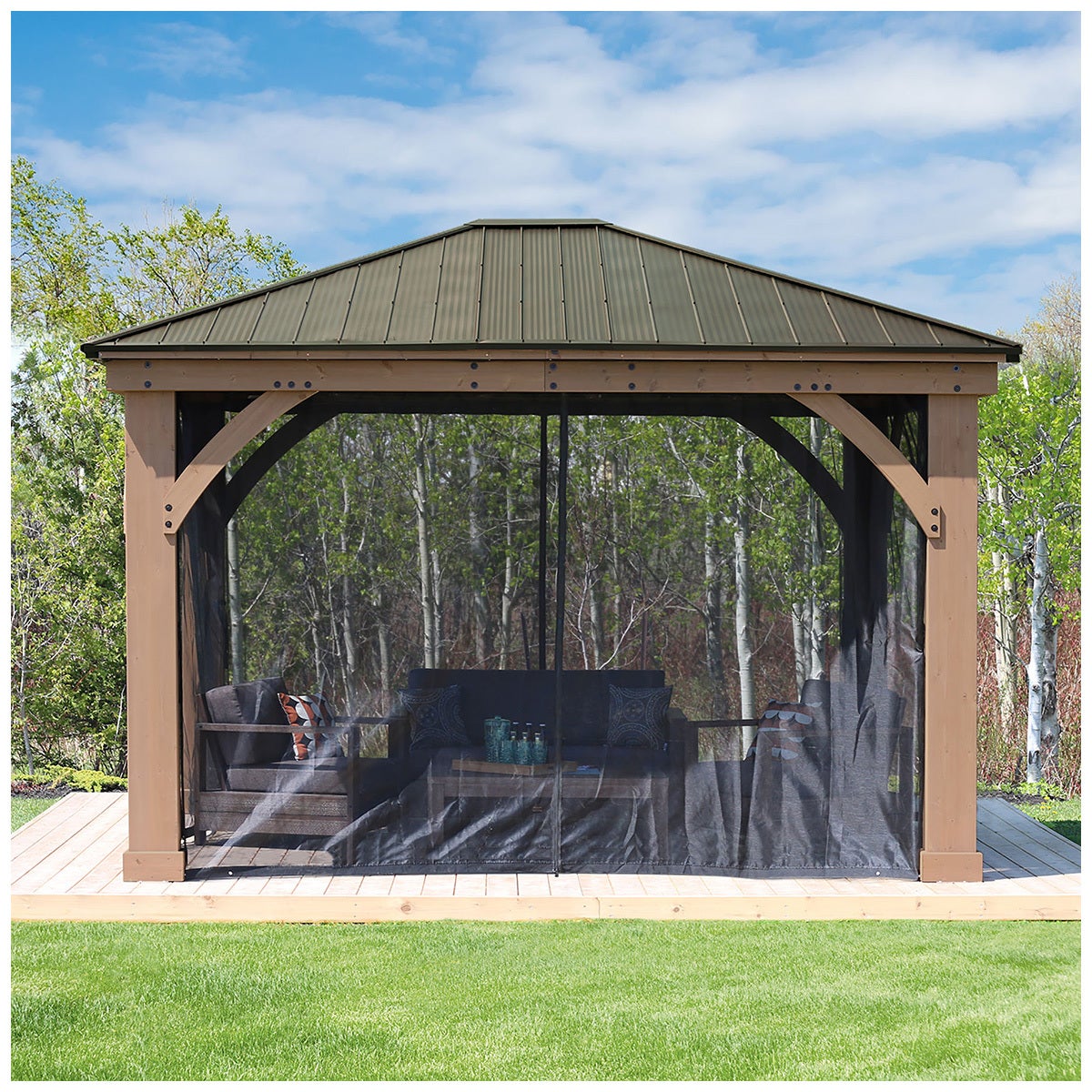 Yardistry 4.3 x 3.7 m Gazebo Mesh Kit 