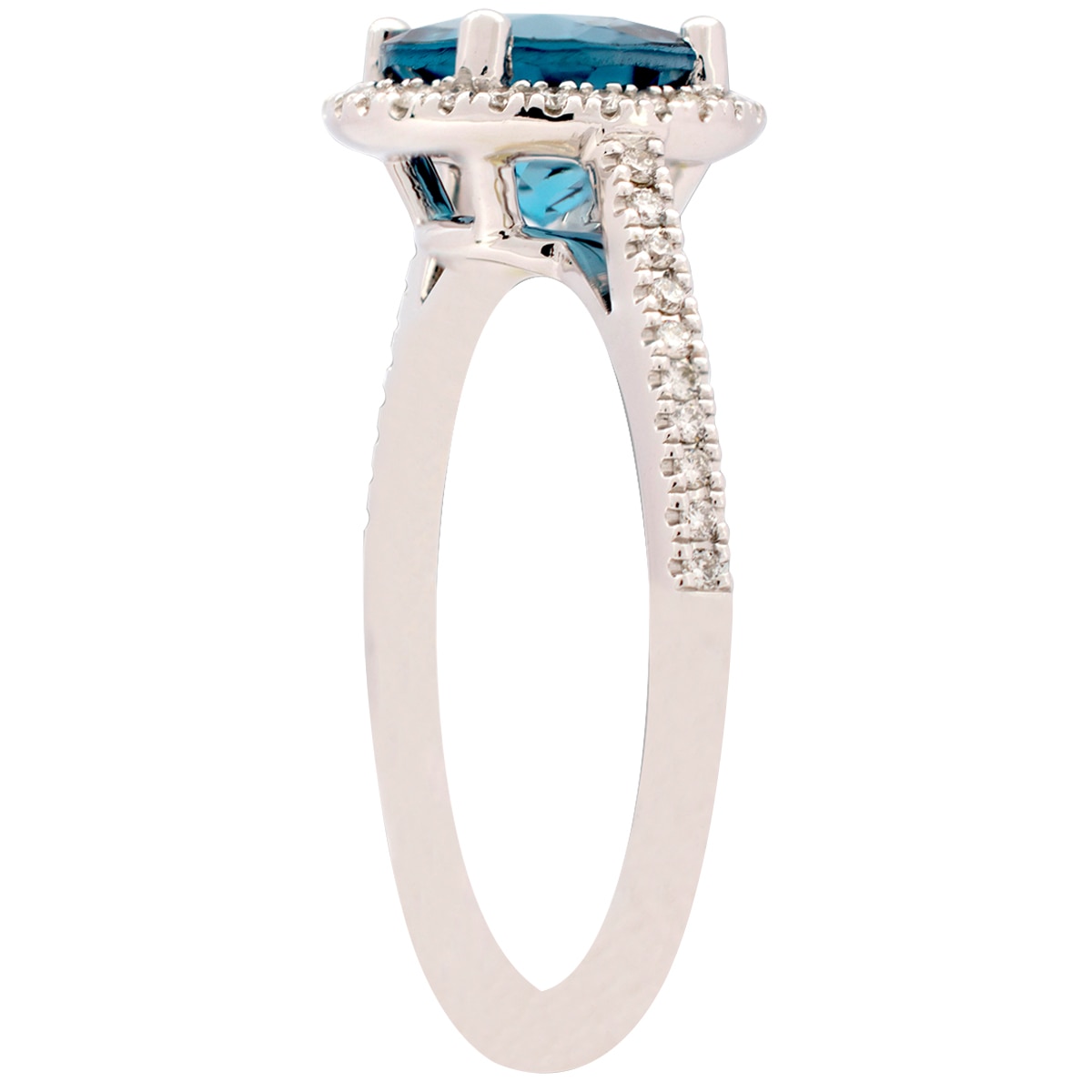 0.16ctw Diamond with London Blue Topaz Ring