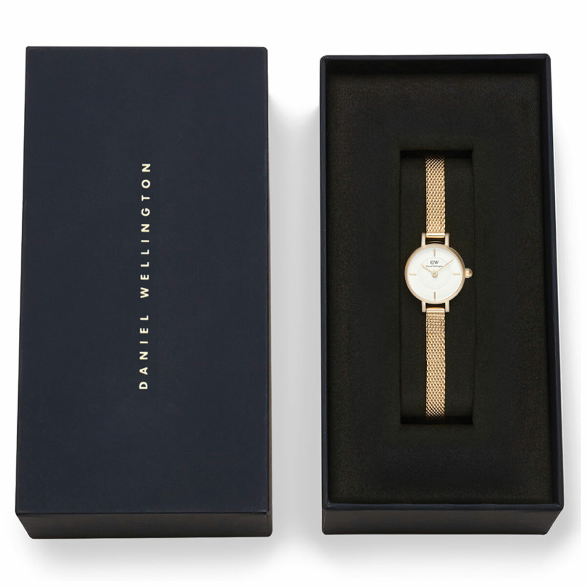 Daniel Wellington Petite Mini Evergold White Dial Gold Mesh Strap Women's Watch DW00100745 - 2