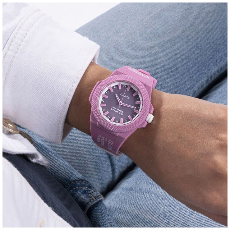 GUESS Eco Pink Outspoken Solar Women's Watch GW0587L3
