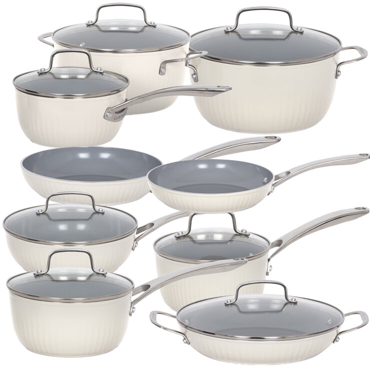 Cuisinart Non-Stick Cookware 12 Piece Set White Cuisinart Non-Stick Cookware 12 Piece Set White