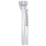 18KT White Gold 0.85ctw Diamond Bridal Set With 0.60ctw Centre