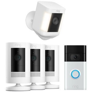 Ring Stick Up Cam 3 Pack With Spotlight Cam Plus Battery And Ring Video Doorbell 2nd Gen