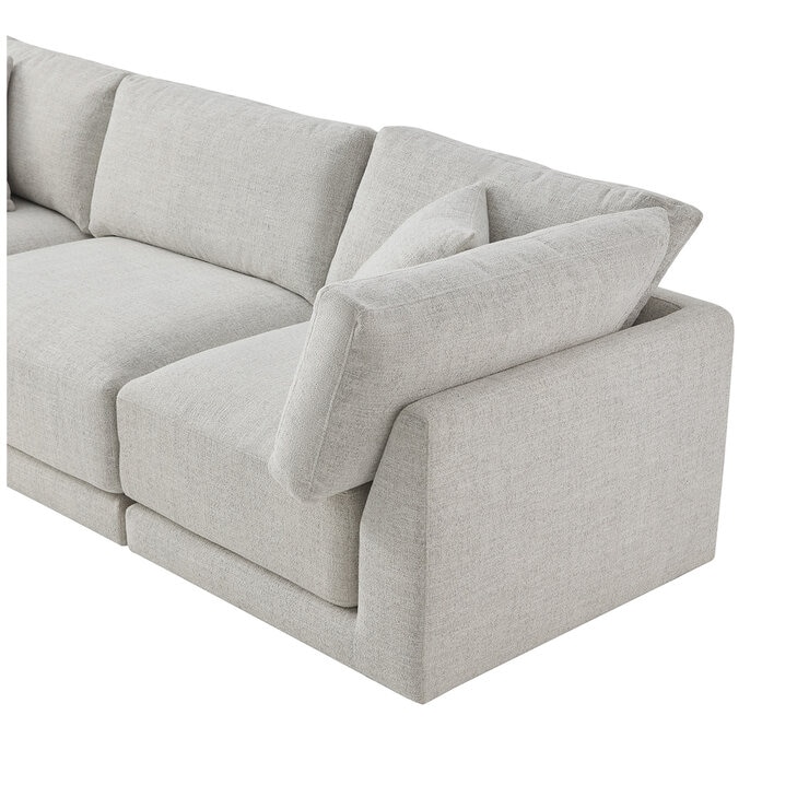Aiden & Ivy 4 Piece Fabric Modular Sofa With 2 Pillows