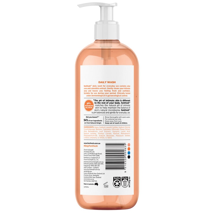 Femfresh Daily Soap-Free Intimate Wash With Aloe Vera And Calendula Extracts 1L