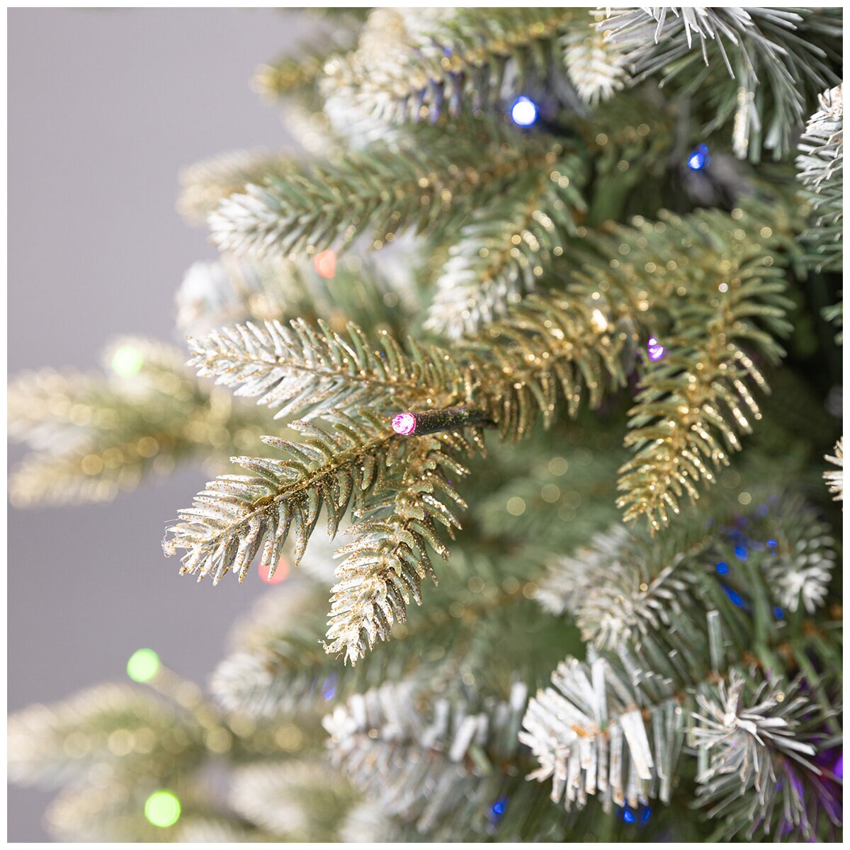Pre-Lit Glitter Frosted Artificial Potted Christmas Tree 1.37m