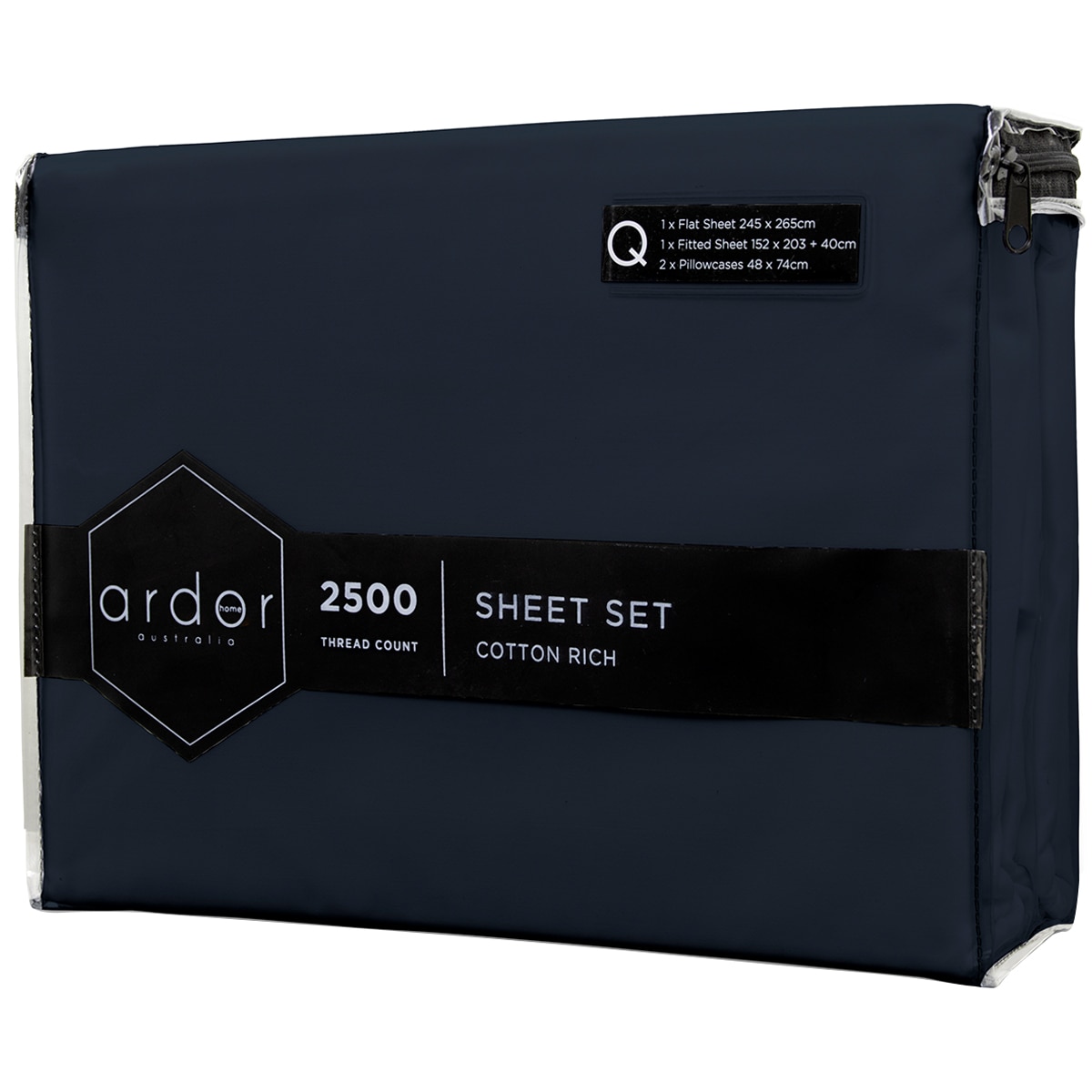 Ardor 2500TC Cotton Rich Sheet Sets King - Navy