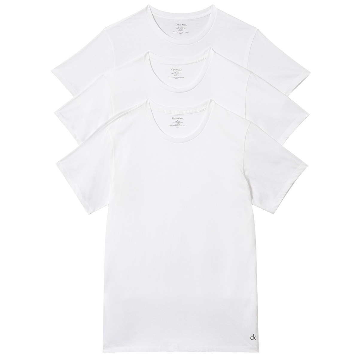 CK Crew Neck 3 Pack Tee - White