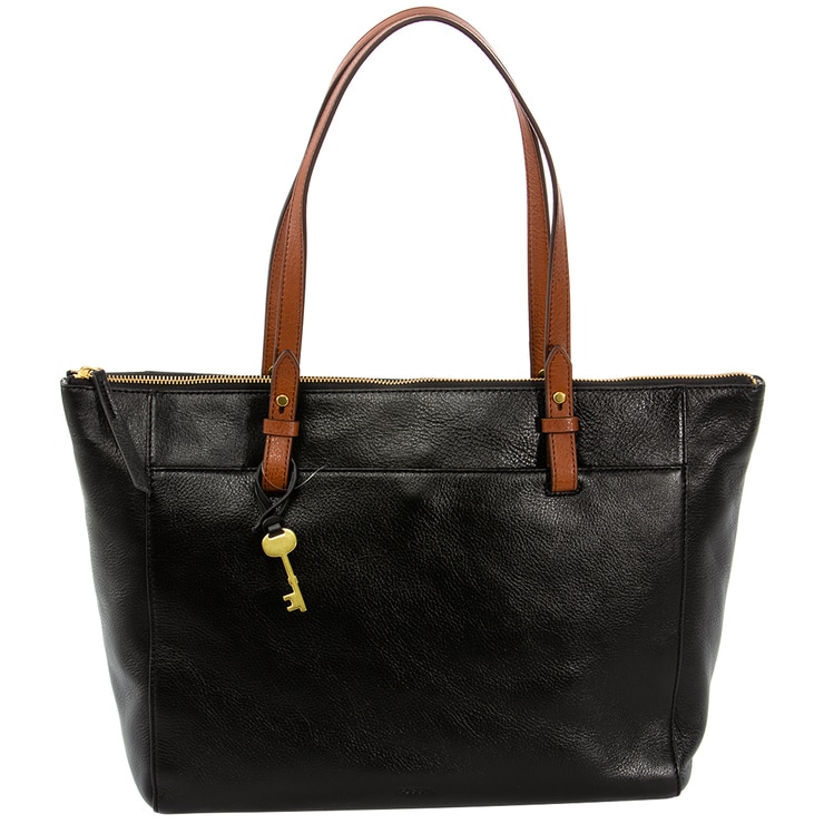 fossil black tote