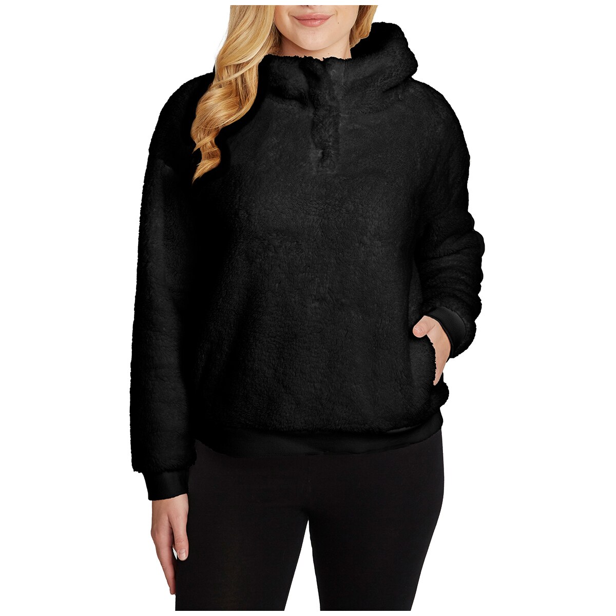 Lukka Lux Sherpa Hooded Sweatshirt Black | Costco Australia