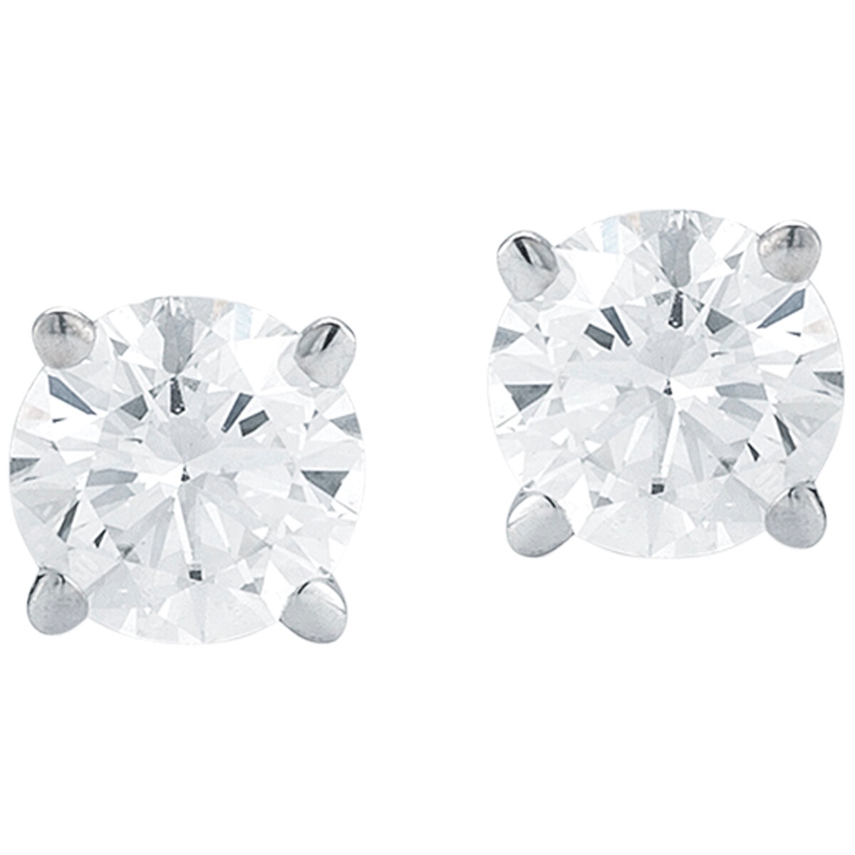 18KT White Gold 0.23CTW Round Brilliant Cut Solitaire Earring