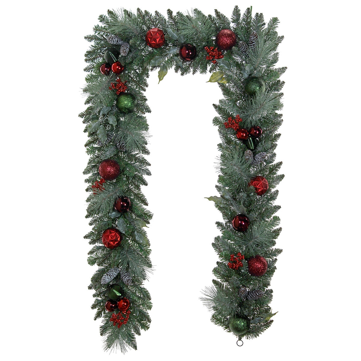Pre-Lit Decorated Holiday Artificial Garland Red 2.7m
