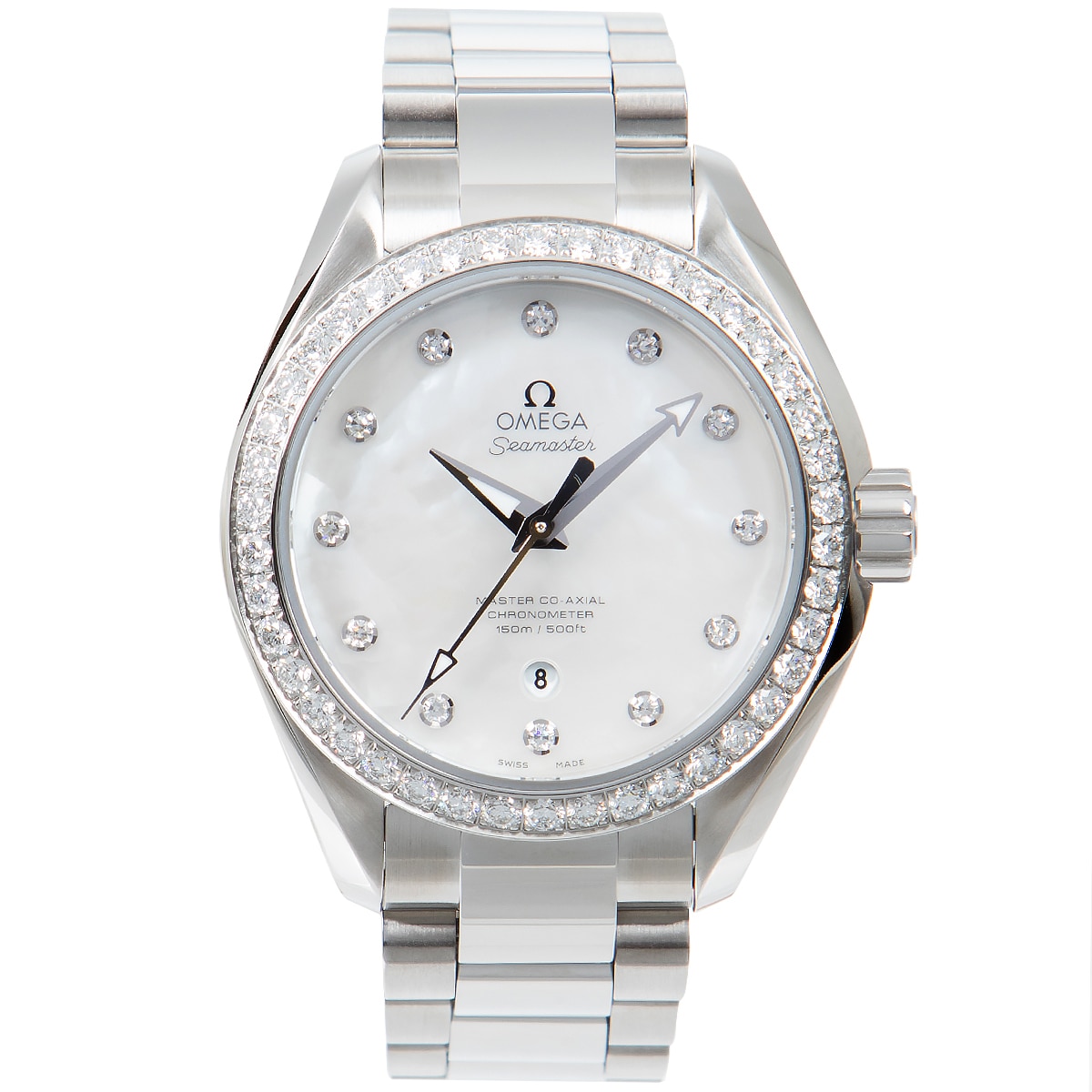 ladies omega seamaster diamond bezel