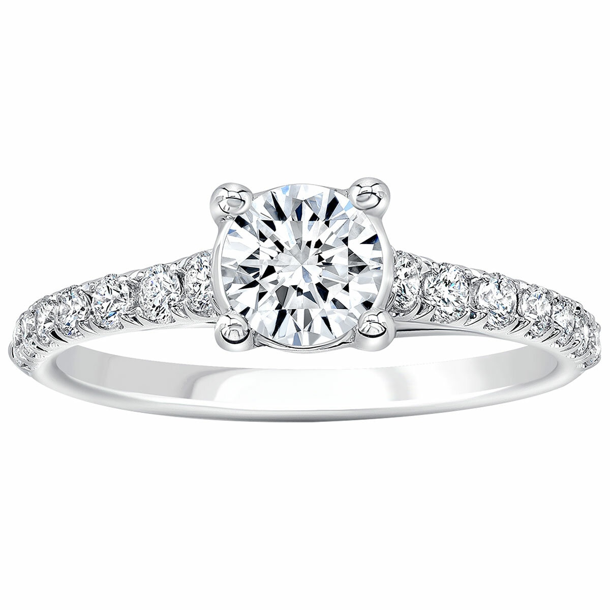 18KT White Gold 1.03ctw Round Brilliant Cut Diamond With 0.70ctw Centre Bridal Ring