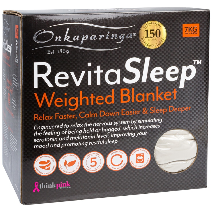 Onkaparinga RevitaSleep Weighted Blanket Oatmeal 7kg Costco Australia