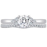 18KT White Gold 0.85ctw Diamond Bridal Set With 0.60ctw Centre