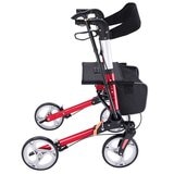 Altus Deluxe Euro Style Walker Rollator 10 Inch Wheel Red