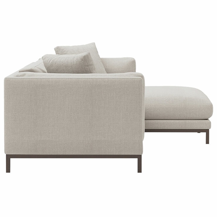 Valencia Bergen Fabric Sectional Lounge Right Chaise Beige