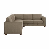 Thomasville Caler 3 Piece Fabric Sectional with Sleeper and Storage Seat